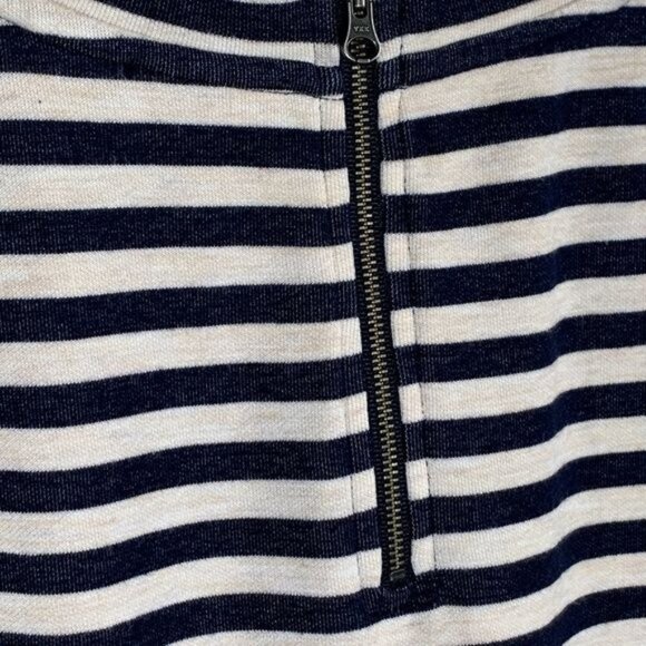 Marina Luna Striped Drop Waist Mini Dress Medium Navy Cream Short Sleeve Casual - Picture 7 of 7